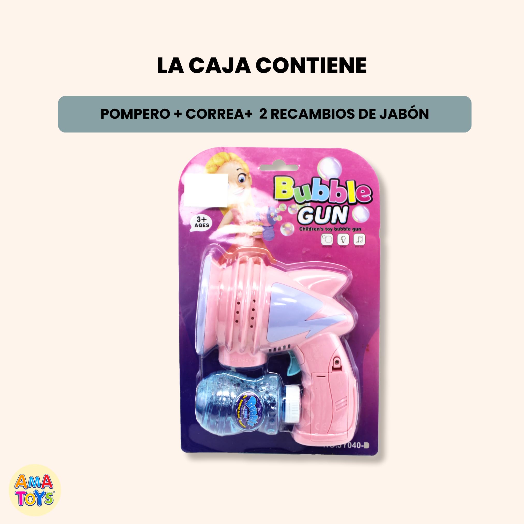 Set de 2 Pistolas de Burbujas Automatica con Luz y Musica + Botellas de Solucion – Juguete para Niños, Fiestas, Regalos y Verano al Aire Libre