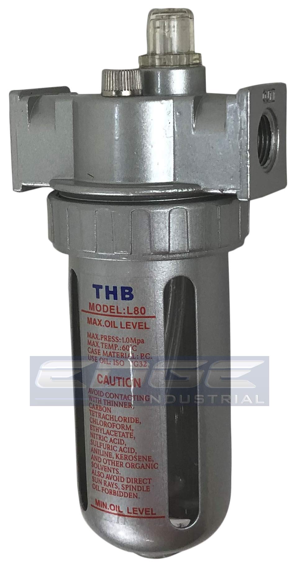 Lubrificateur à débit moyen pour lubrifier à air comprimé avec bol en métal, 3/8" NPT (9,5 mm)
