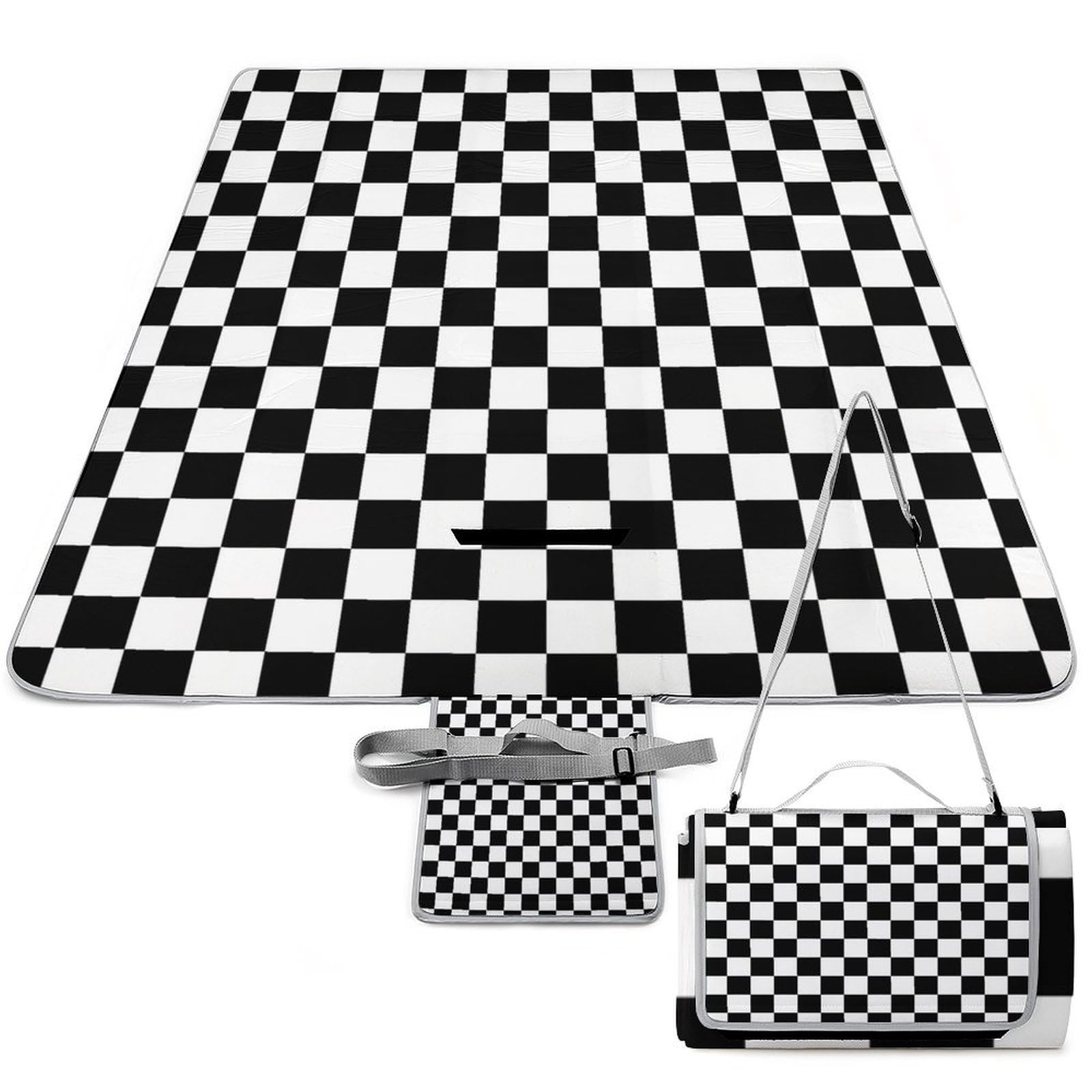 Couverture de pique-nique à carreaux tapis de camping étanche avec poignée