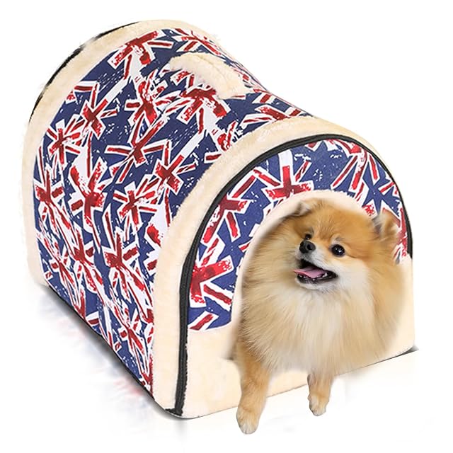 PETCUTE Casa Cama para Perros Casa para Mascotas Caseta para Perro Gato Interior con Cojín removible