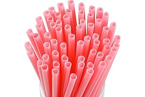 100 Count Heart Shaped Pink Straws