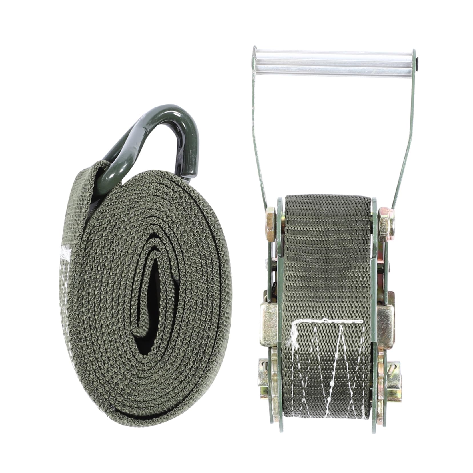 Homoyoyo 1 Set Ratchet Tie Down Straps Wide Long Cargo Straps for Motorcycle Truck and Trailer Heavy Duty Durable Easy to Store Carry Random Color