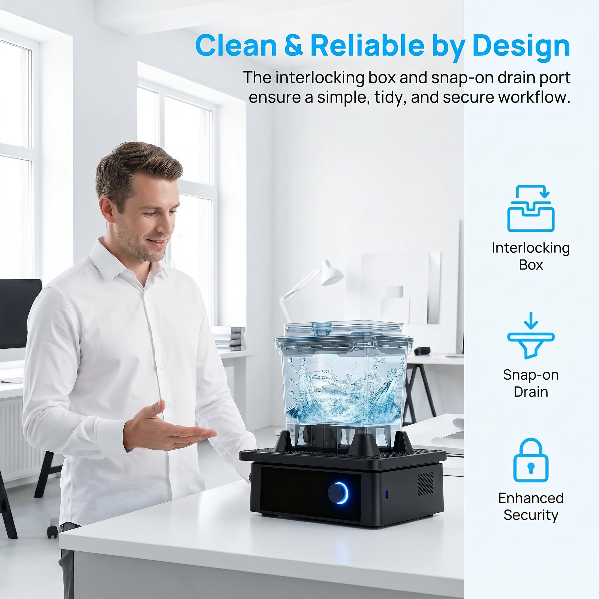 Máquina De Limpieza De Modelos De Resina para Impresión 3D, Limpiador Oscilante Automático De Alto Rendimiento, con 2 Cajas De Limpieza, Tiempo De Lavado De 4 Minutos