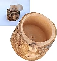 Vista 3 de Gloglow Tazón de alimentación para mascotas para hámsters y chinchillas, construcción de madera de manzano duradera, uso versátil para alimentos