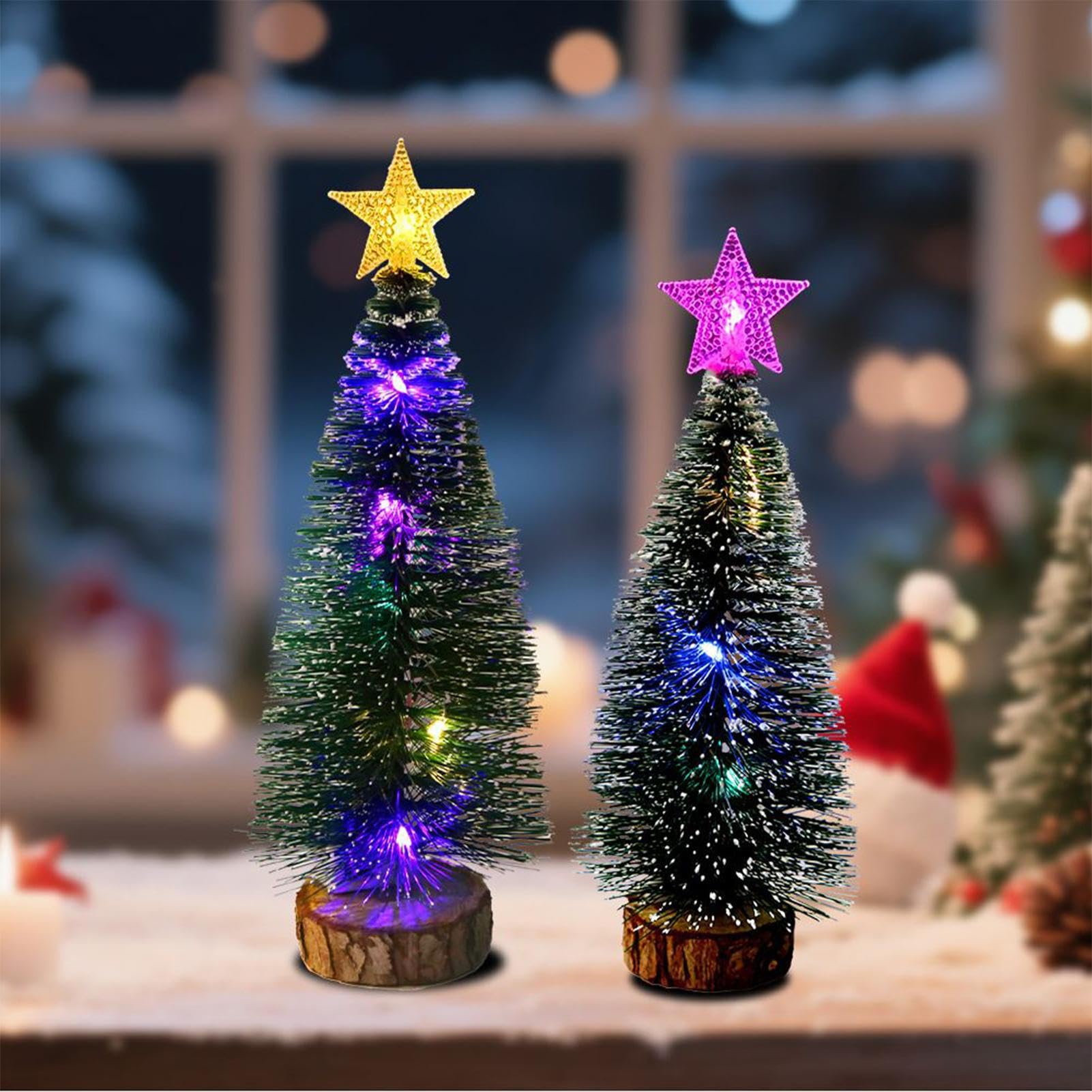 Mini Árbol de Navidad de Mesa 5 Piezas Decoración Estacional con Luces