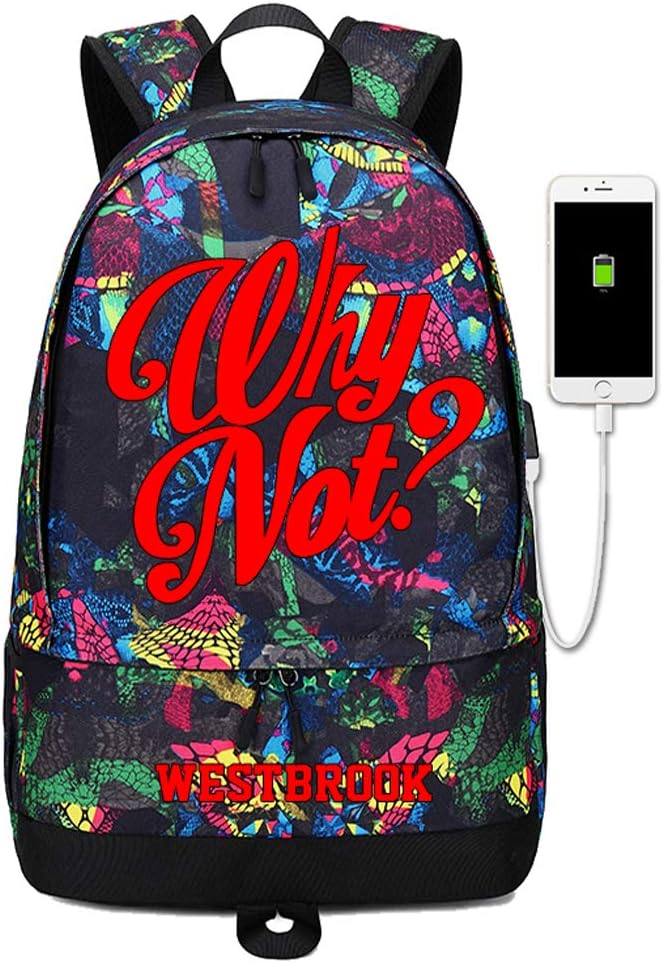 Basketball W-estbrook Ball Storage Backpack Sports Equipment Depositary Multifunctional Bag For Men Women (Red Pattern 3)