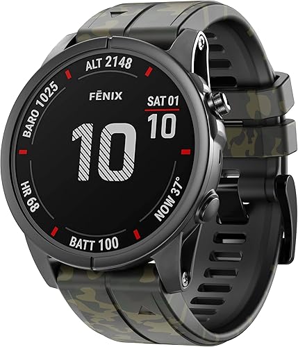 Miniatura 2 de ANCOOL Compatible con Garmin Fenix 6 Bandas, 0.866 pulgadas de repuesto suave para Fenix 5Fenix 6 ProFenix 5 PlusQuatix 6Approach S62, verde