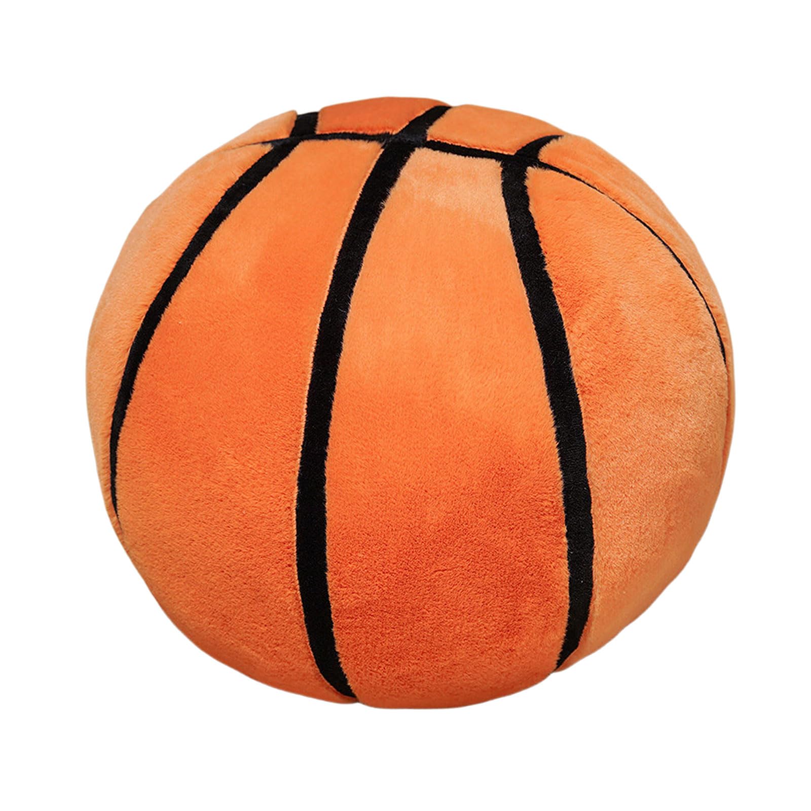 YWLUUOO Seat Cushion Soft Furry Fabric Sports Throw Pillow Realistic Basketball Shape Stuffed Cushion for Work Home Relaxation Sports Themed Pillow