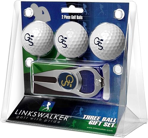 Miniatura 7 de LinksWalker Paquete de regalo de pelota de golf de tamaño reglamentario colegiado 3 con herramienta Divot truco de sombrero
