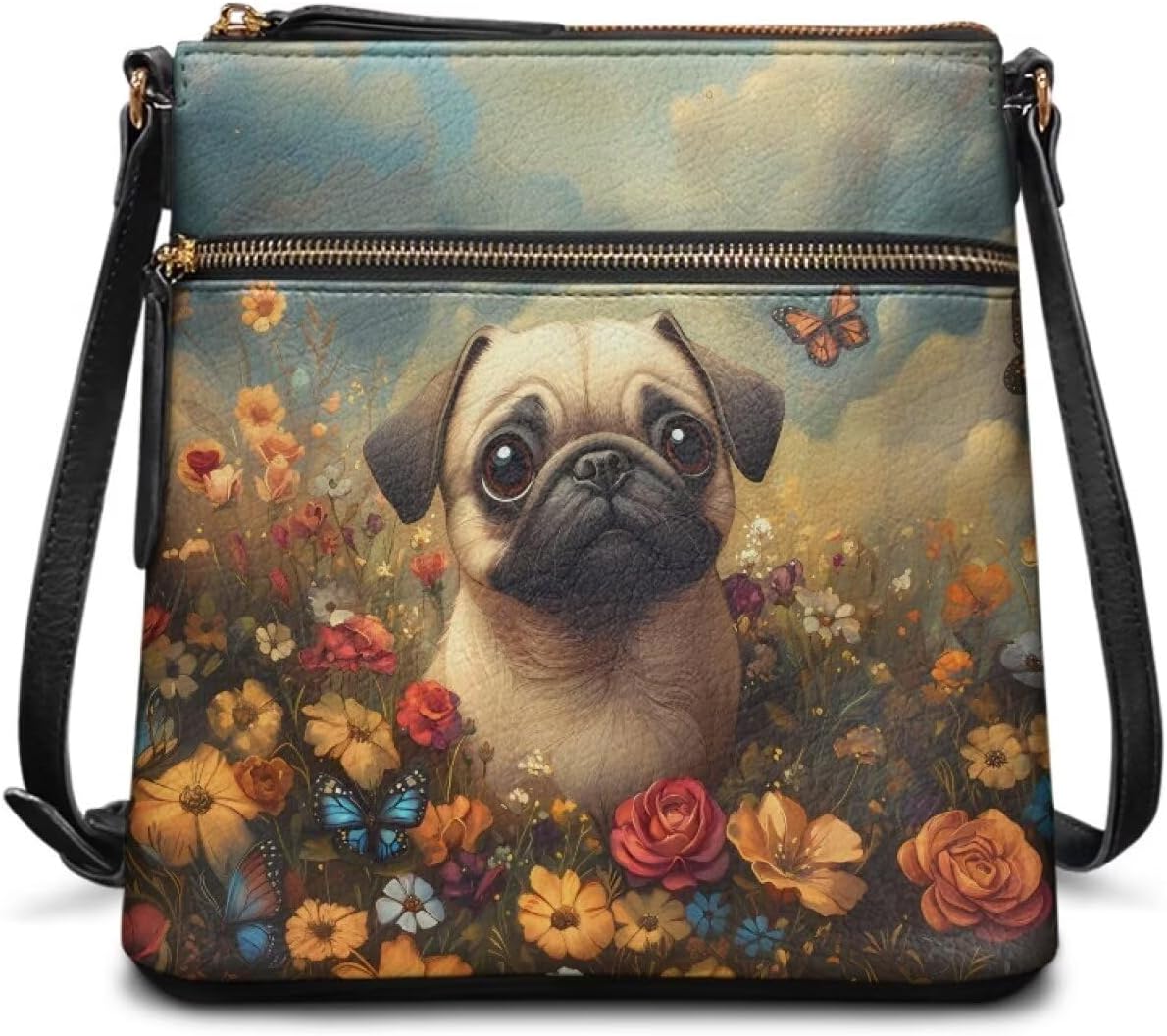 Large Crossbody Bag for Women Shoulder Handbags Purses Adjustable Strap Leather Zipper Multi Pockets Sling Bag