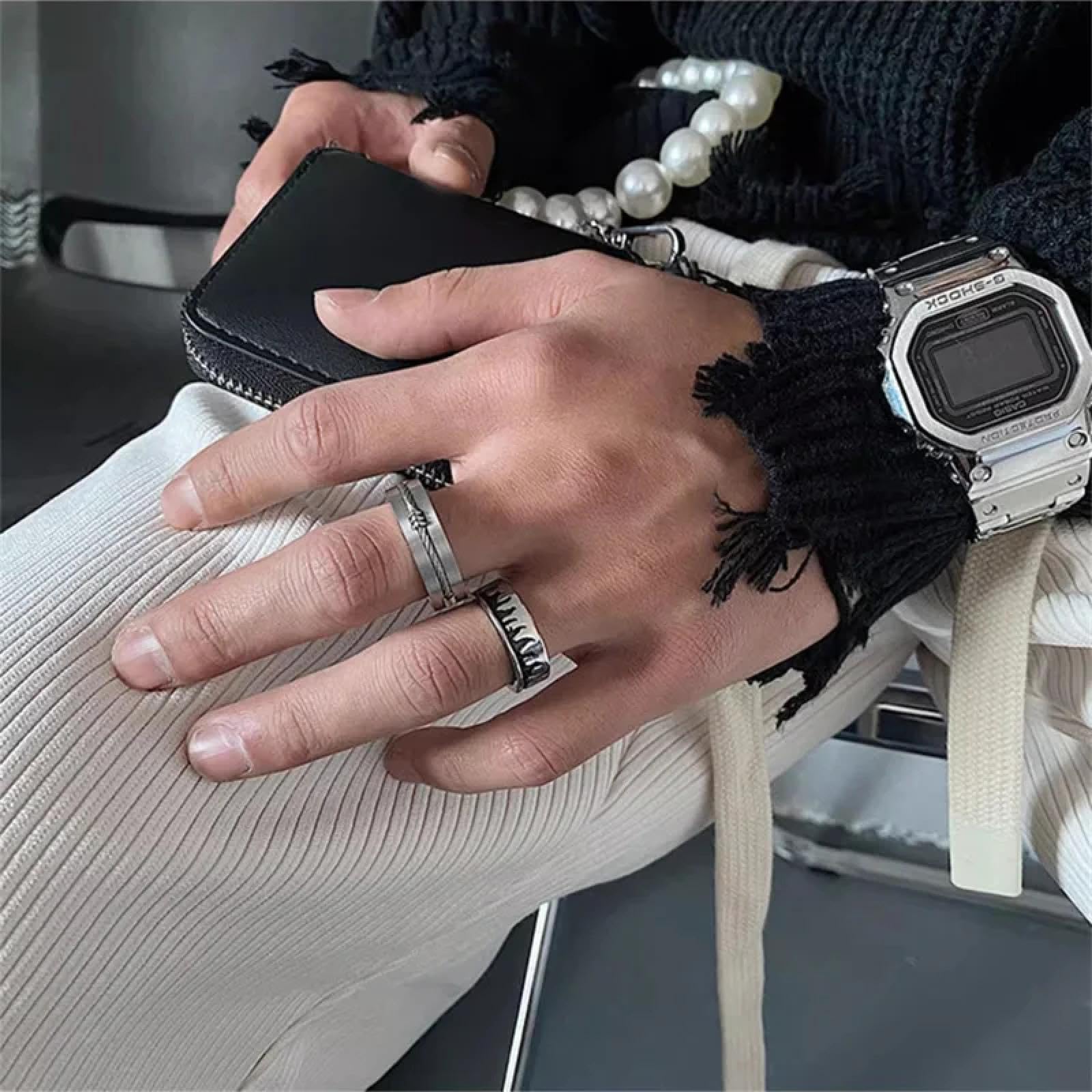 Ring Ringe Damen Bijouterie Herren Exquisiter Ring Ohne Pigmentverlust, Für Herren Und Damen, Hip-Hop-Mode, Leichtes, Luxuriöses, Einfaches Zubehör