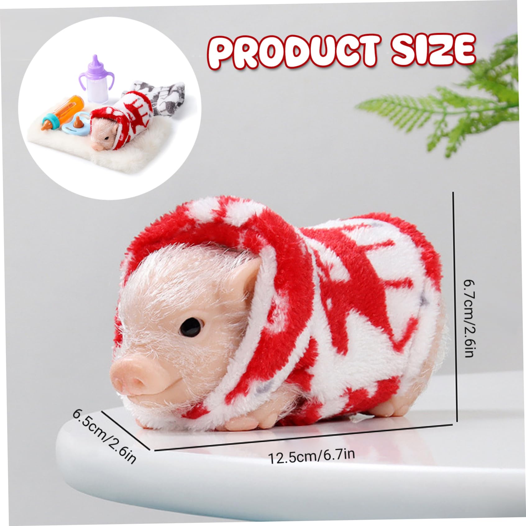 Jorzer Lechón de Silicona Animales realistas de Silicona Suave con Ropa y comedero Juego de simulación Mini Cerdo Diversión Pequeñas Mascotas para niños Niñas Niños 7 Piezas/Juego..