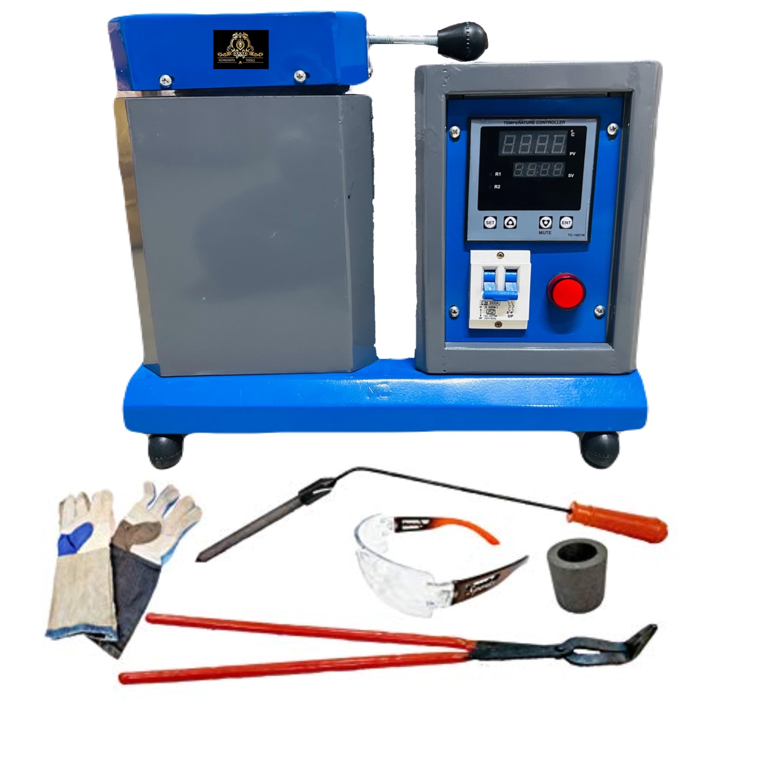 Melting Furnace For Gold and Silver -Capacity 1Kg, Volts 230v, Size - 41 x 22 x 36 cm (Color - Blue, Heavy Quality Model)-image-41