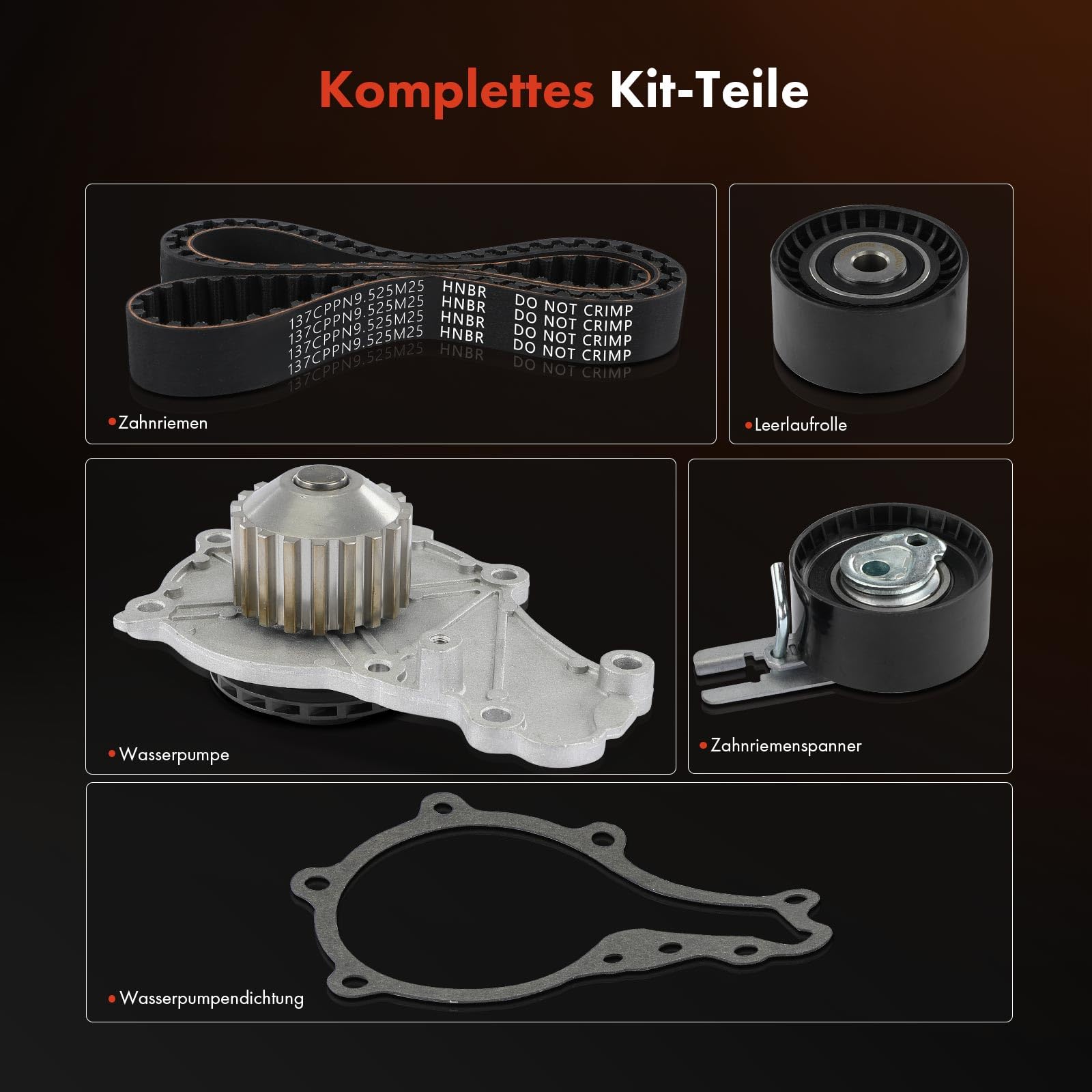 Frankberg Kit de correa de distribución correa de distribución bomba de | Compatible con: VF7 nervioso, Berlingo/Berlingo Primer monovolumen GFK GJK MF, C3 II SC, Berlingo Box/MPV B9