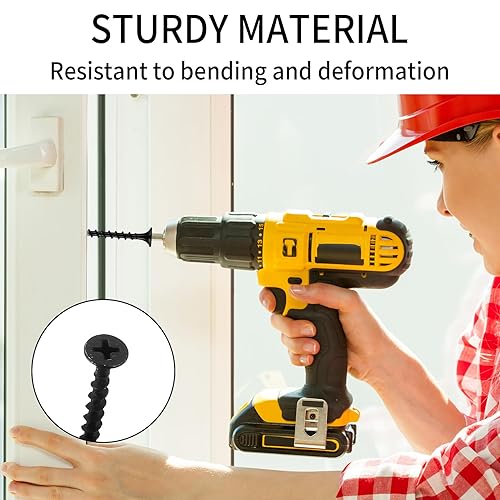 Miniatura 6 de 166 tornillos para paneles de yeso, tornillos de pared seca de rosca gruesa para paneles de yeso, 6 tornillos autorroscantes de cabeza de corneta