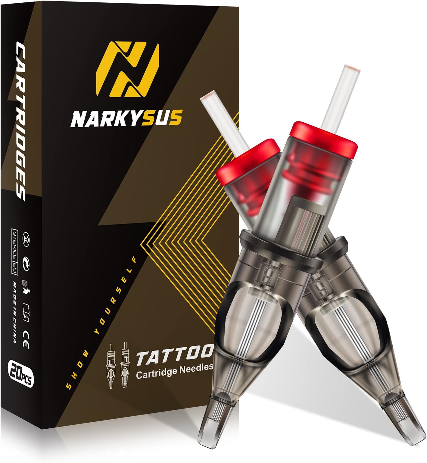 Tattoo Needles - Narkysus 20Pcs Tattoo Cartridge Needles Curved Magnum Cartridges 1205RM Standard 0.35mm Disposable Needles Professional Tattoo Needles for Beginners or Artists