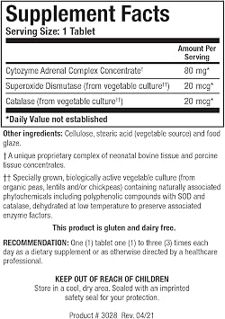 BIOTICS RESEARCH Cytozyme-ADTM Adrenal Support Supplement for Women & Men Supports Healthy Adrenal Function, Normal Energy Levels & Overall Wellbeing & Promotes Calm 180 Tablets