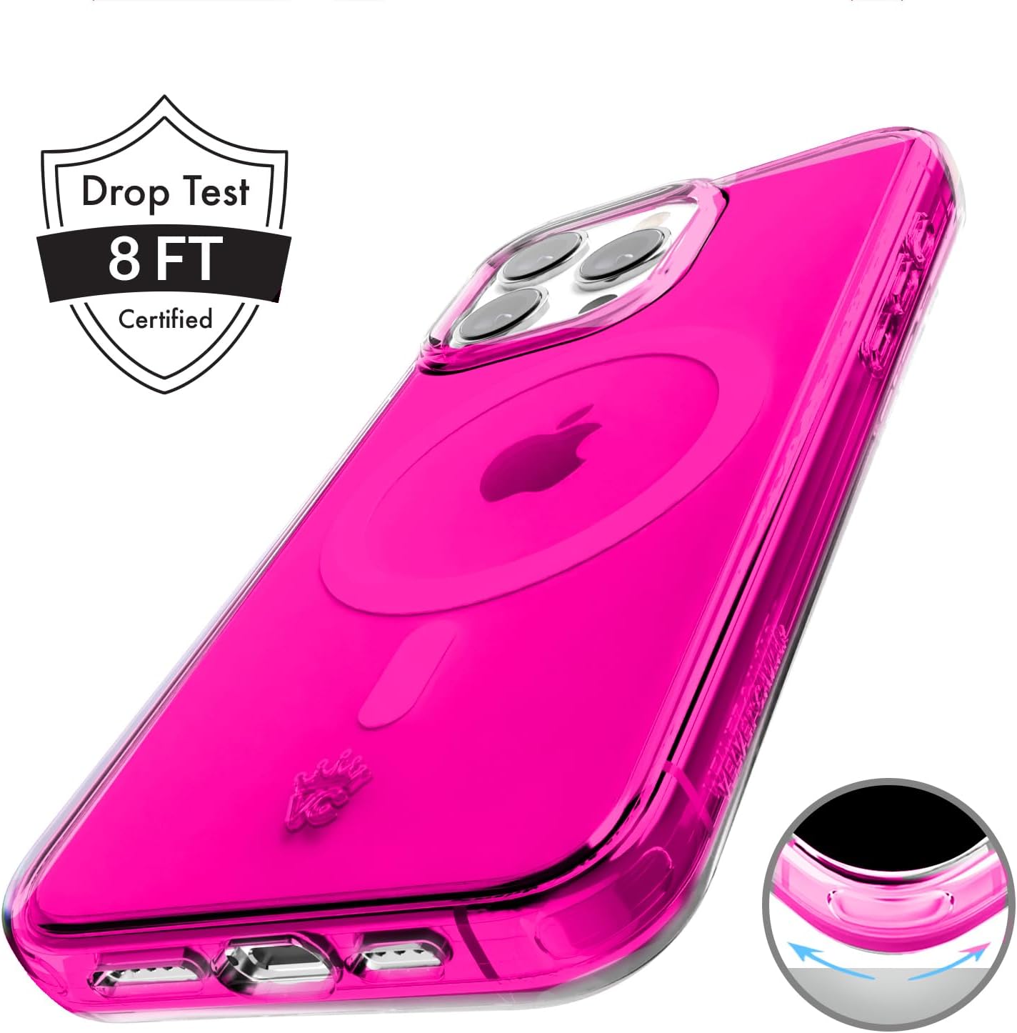VELVET CAVIAR for iPhone 15 Pro Max Case Neon Hot Pink - Compatible with MagSafe - 10ft Drop Tested - Image 5