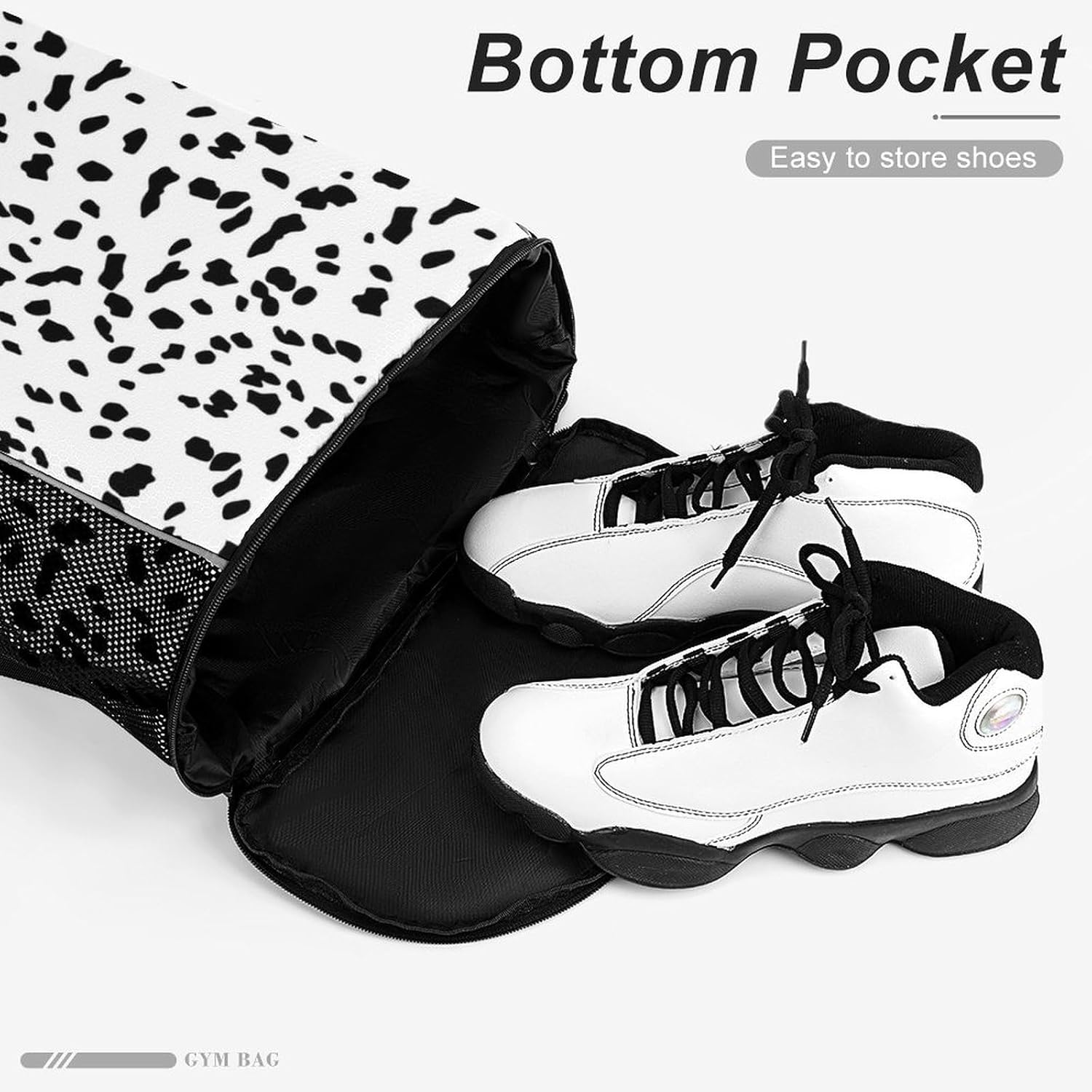 Dalmatian Pattern Gym Bag Workout Gym Backpack with Shoe Compartment Sports Bags for Women Men
