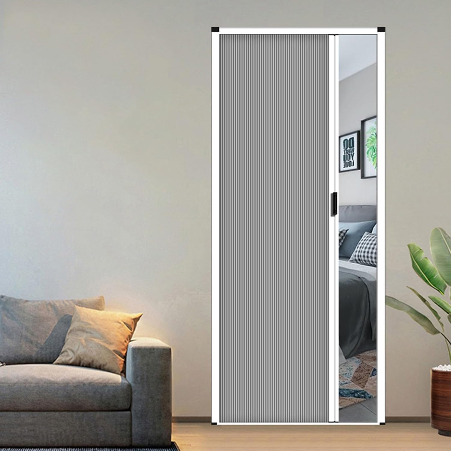 Porte accordéon isolante pour supprimer le vis-à-vis en chambre et salle de bain