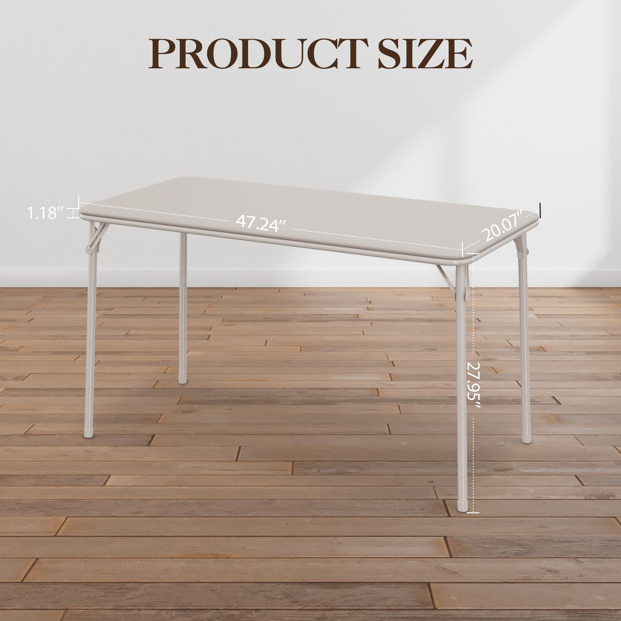 Klappbarer Campingtisch 120 * 71 * 51cm Stabil | Klapptisch Esstisch Mit PU-Leder-Oberfläche & Metallgestell, rutschfeste Füße, Kratz-/Fleckenfest, Grau Für Garten Outdoor Zuhause