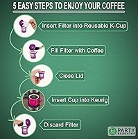 Vista 5 de PARTY BARGAINS 600 filtros de café de papel, diseño compacto, filtro de café blanco de un solo uso para cafeteras Keurig y compatible con cápsulas
