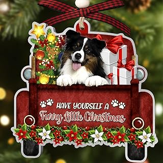 Australian Shepherd Dog Ornaments Christmas Tree, Australian Shepherd Red Car Aluminum Ornament (NOT 3D), Christmas Decoration 2025 for Australian Shepherd Lovers, DogMom, DogDad, Pet Lovers
