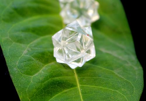 Miniatura 5 de Jet - Cristal de 20 puntos de cuarzo Merkaba Star Chakra Platónico Curación Reiki Potencia Brasileña Peso aproximado 0.18-0.25 oz