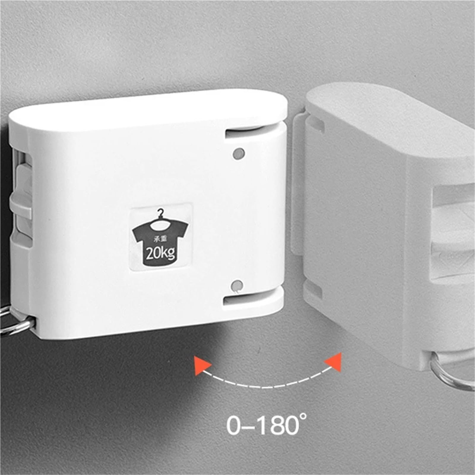 Unsichtbare Wäscheleine for den Innenbereich mit Aufhängerloch, ausziehbarem Seil-Wäscheständer, Balkon-Wäscheleine ohne Bohren FüR Balkon,Hotel,WäSchekammer(Black)