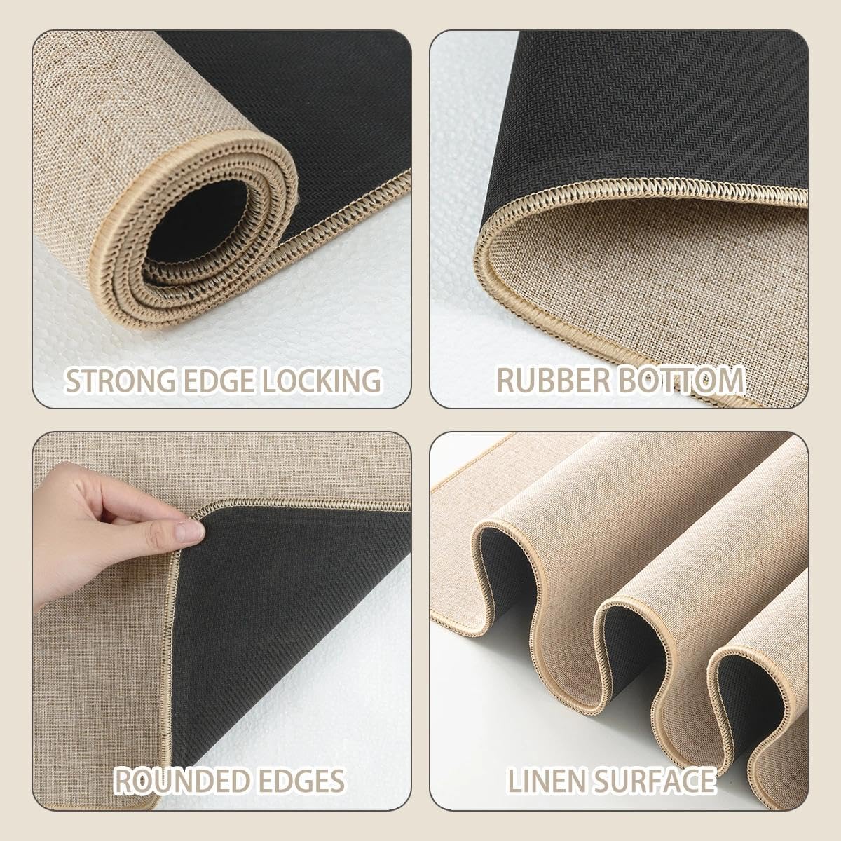 Rustic Navajo Kitchen Rugs Set of 2, Aztec Geometric Cotton Blend Linen Non Slip Kitchen Floor Mats for Home Office Bedroom Bathroom Laundry, Southwestern Gift, 17" x 29 + 17" x 47" - Image 8