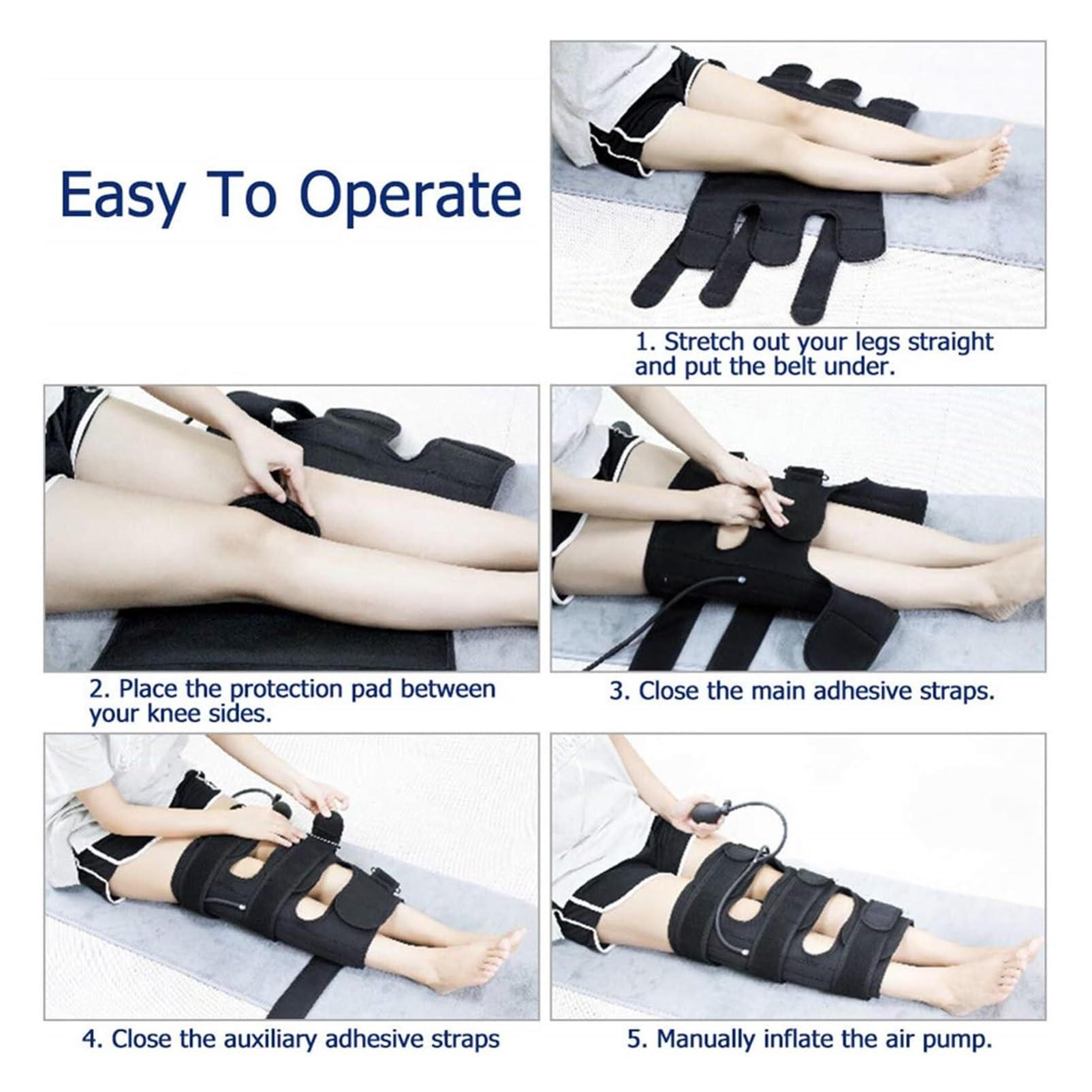 Corrector de piernas arqueadas y rodillas valgas｜Faja correctora piernas X/O regulable para niños y adultos con soporte aluminio extraíble y compresión doble bolsa de aire