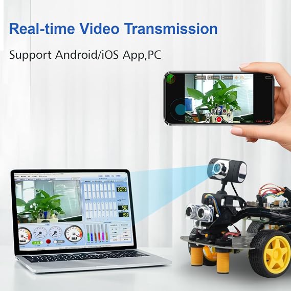 AI Vision Robot Car Kit with Raspberry Pi 4, Coding Robot Kit STEM Projects Educational Building Robotic Python Programming Programmable Open Source