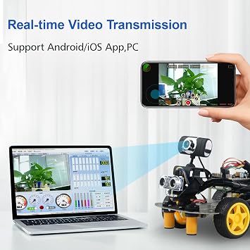 AI Vision Robot Car Kit with Raspberry Pi 4, Coding Robot Kit STEM Projects Educational Building Robotic Python Programming Programmable Open Source