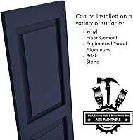 Vista 46 de Persianas de vinilo de panel elevado Pontiac Trail (1 par) 14.5"x31" - Negro Cosmos/Pintable Persianas de ventana exteriores Incluye hardware