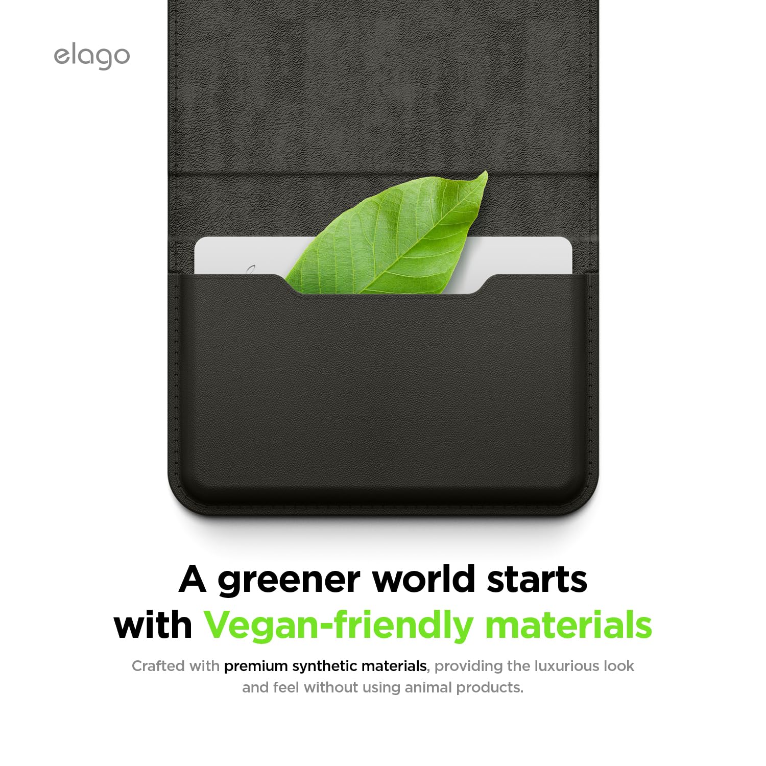 elago Porta Carte Magnetico in Pelle Sintetica per 4 Carte - Compatibile con MagSafe per iPhone, Portafoglio con Fissaggio Sicuro, Protezione Dai Graffi, Adatto a Monete e Banconote (Nero)