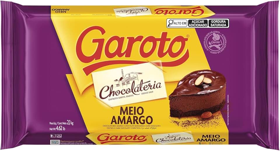 Chocolate para Cobertura GAROTO Meio Amargo 2,1kg