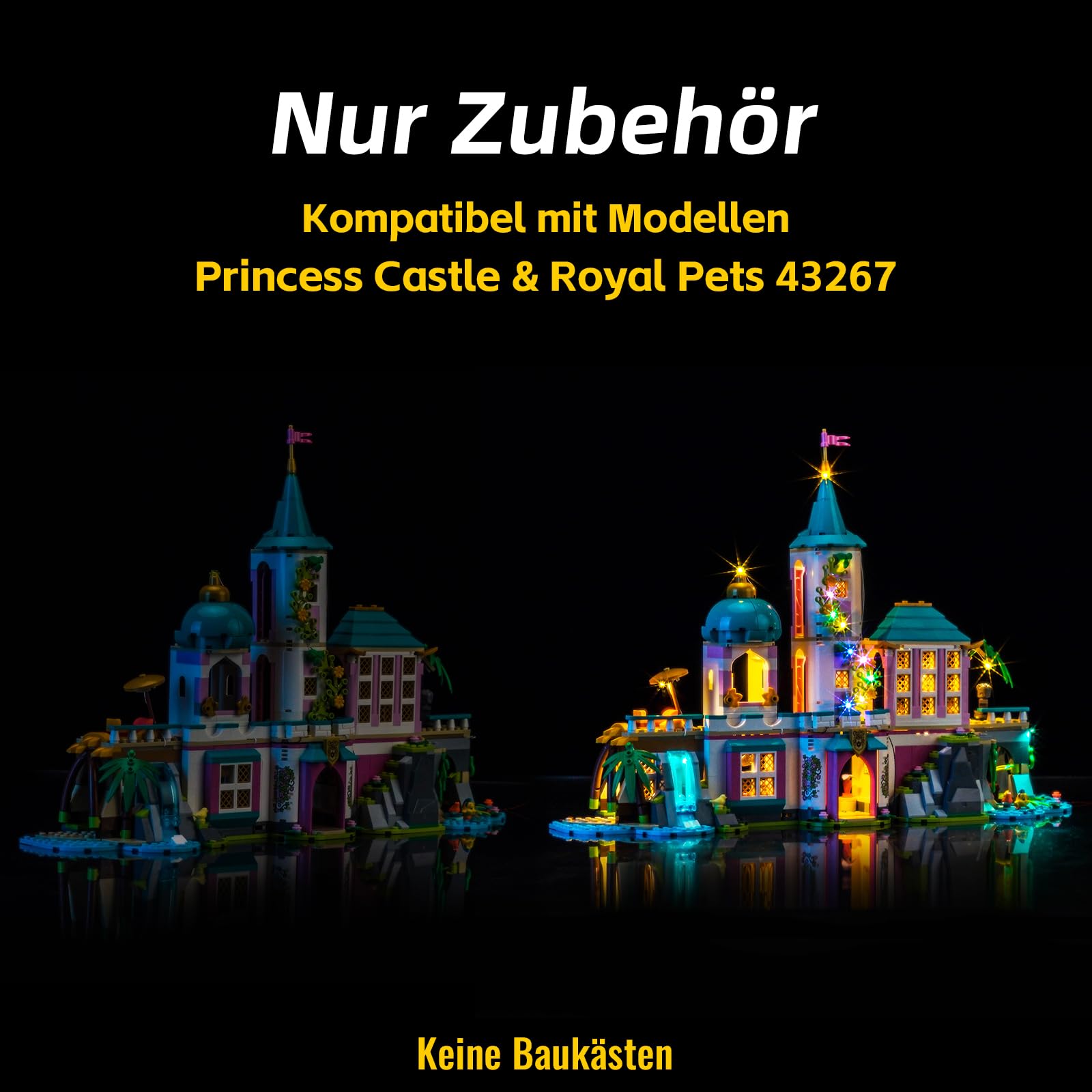 Set di luci a LED compatibile con Lego 43267 Princess Castle & Royal Pets (nessun modello), set di illuminazione decorativa compatibile con Lego Princess Castle & Royal Pets 43267 giocattolo creativo