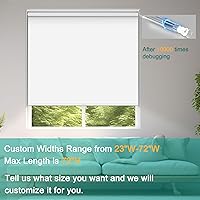 Vista 2 de Spring Roller Shades for Window,Blackout Blinds & Shades,Thermal Insulated Fabric,Cordless Systems Pull Down Window Shades,UV Protection,White,50" W