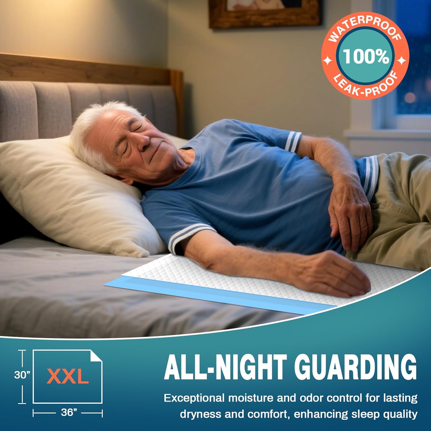 AAY Bed Pads Disposable 30" x 36" (100 Count), Extra Large Super Absorbency Disposable Underpads for Incontinence, Premium Leakproof Protective Chucks Pee Pads for Adult, Kids, Puppy Training