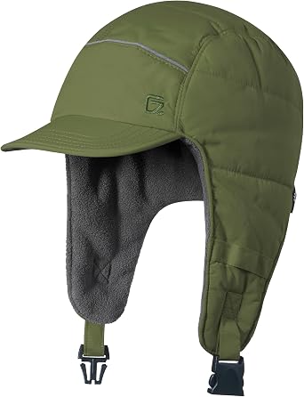 GADIEMKENSD Trapper Hat, Winter Hat with Ear Flaps, Water Repellent, Reflective Baseball Cap