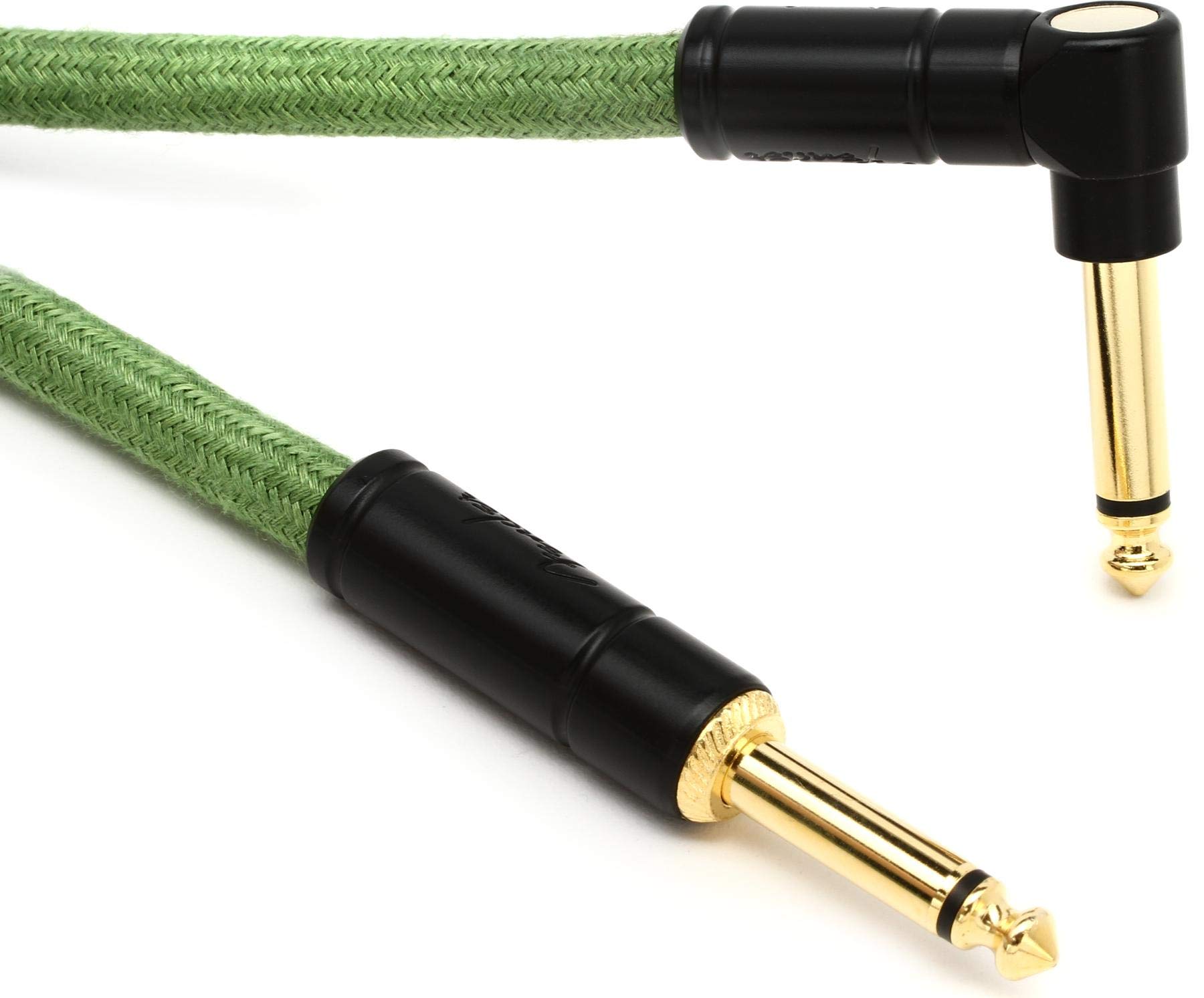 Fender® Festival - Câble Pour Instrument En Chanvre - 3m - Droit/Angle - Vert