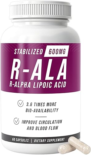 NERVE RENEW R-ALA estabilizado R ácido alfa lipoico 600mg suplemento de apoyo nervioso 60 cápsulas