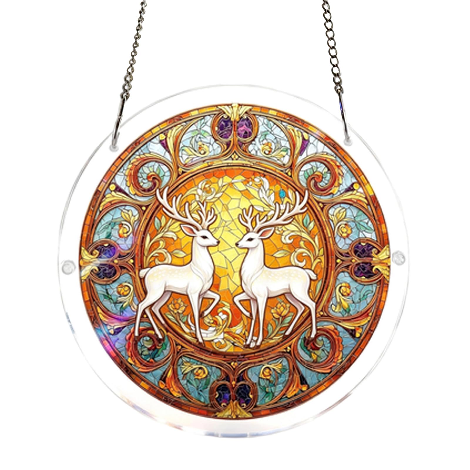 83Piece Acrylic Puzzles Suncatcher for Adult, 7.4inch Acrylic Suncatcher Wall Hanging, Stained Glass Acrylic Puzzle for Adult, Gifts for Mother (G)
