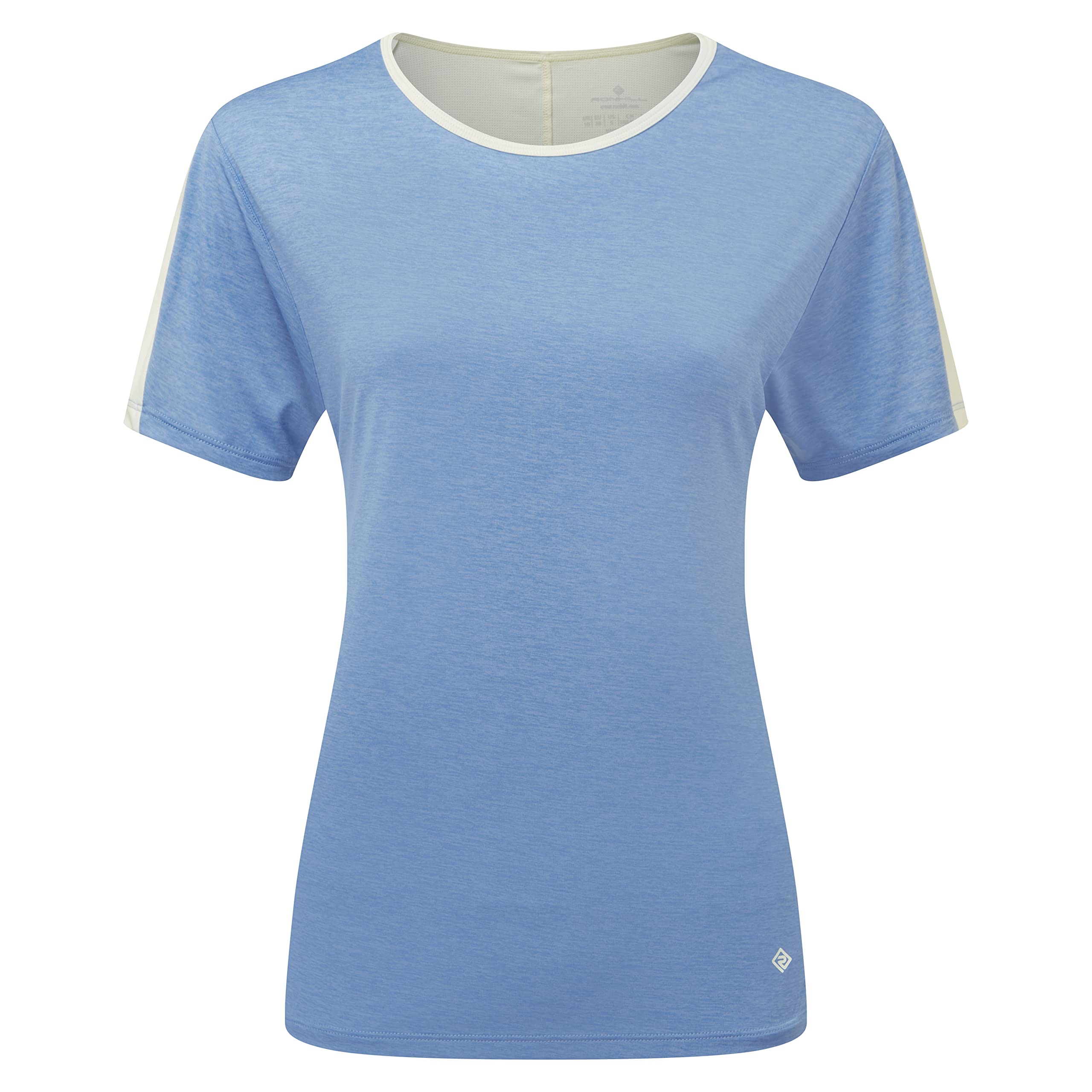 Ronhill, Wmn's Tech Glide S/S Tee, Running, LakeBlueMarl/Vanilla, 8