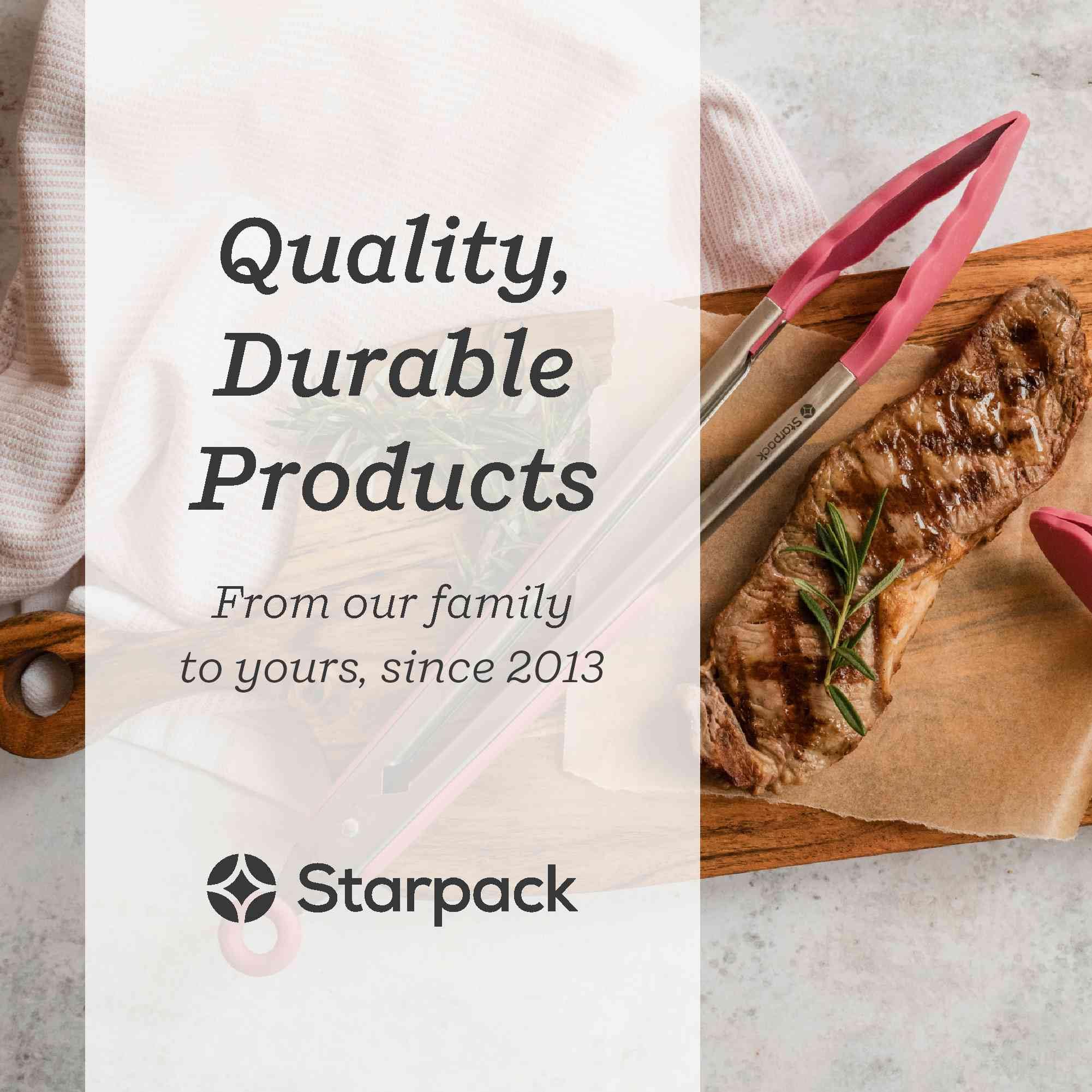StarPack Pinzas de cocina de silicona de alta calidad de 12 pulgadas, acero inoxidable con puntas de silicona antiadherentes, alta resistencia al calor hasta 600 °F, para cocinar, servir, parrilla,