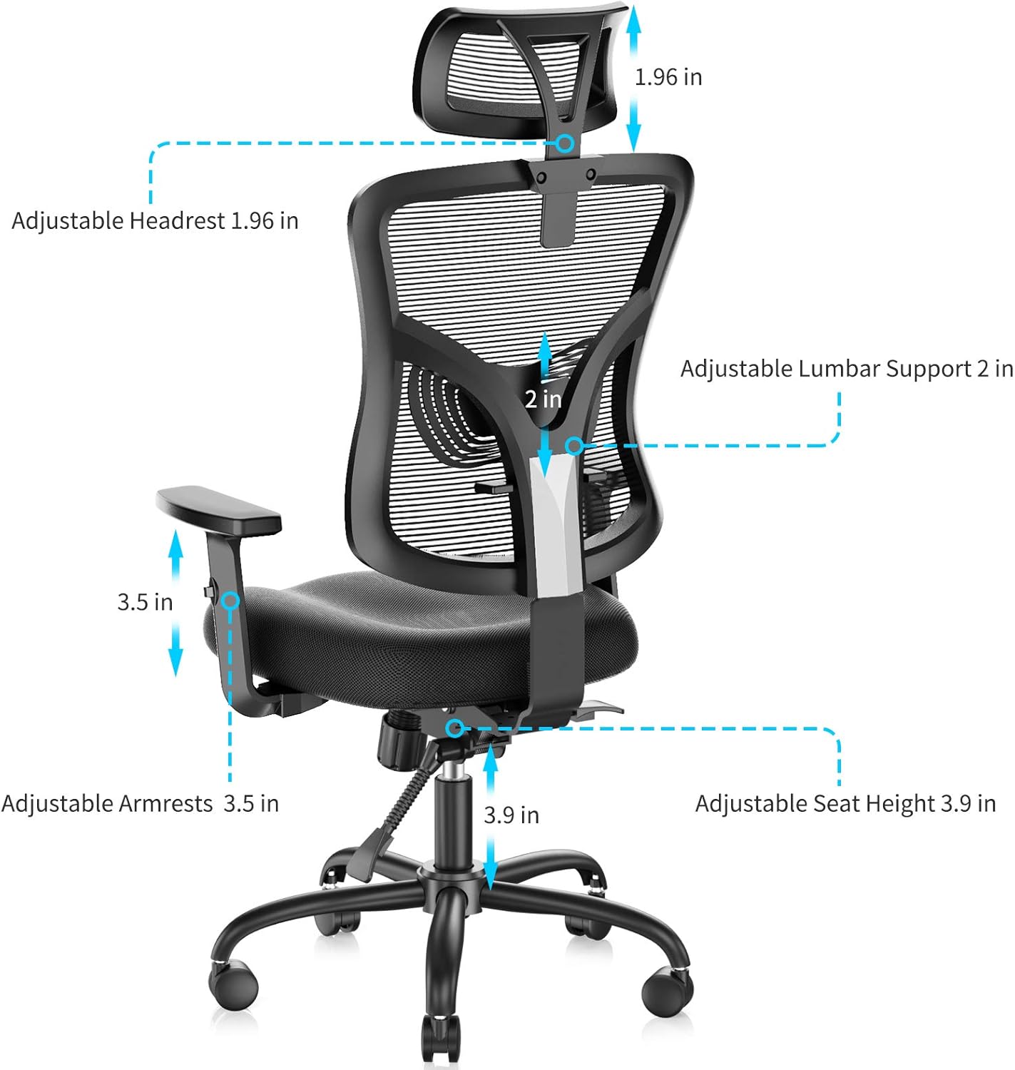 Buy Noblewell Ergonomic Office Chair High Back Mesh Computer Chair With Lumbar Support Adjustable Armrest