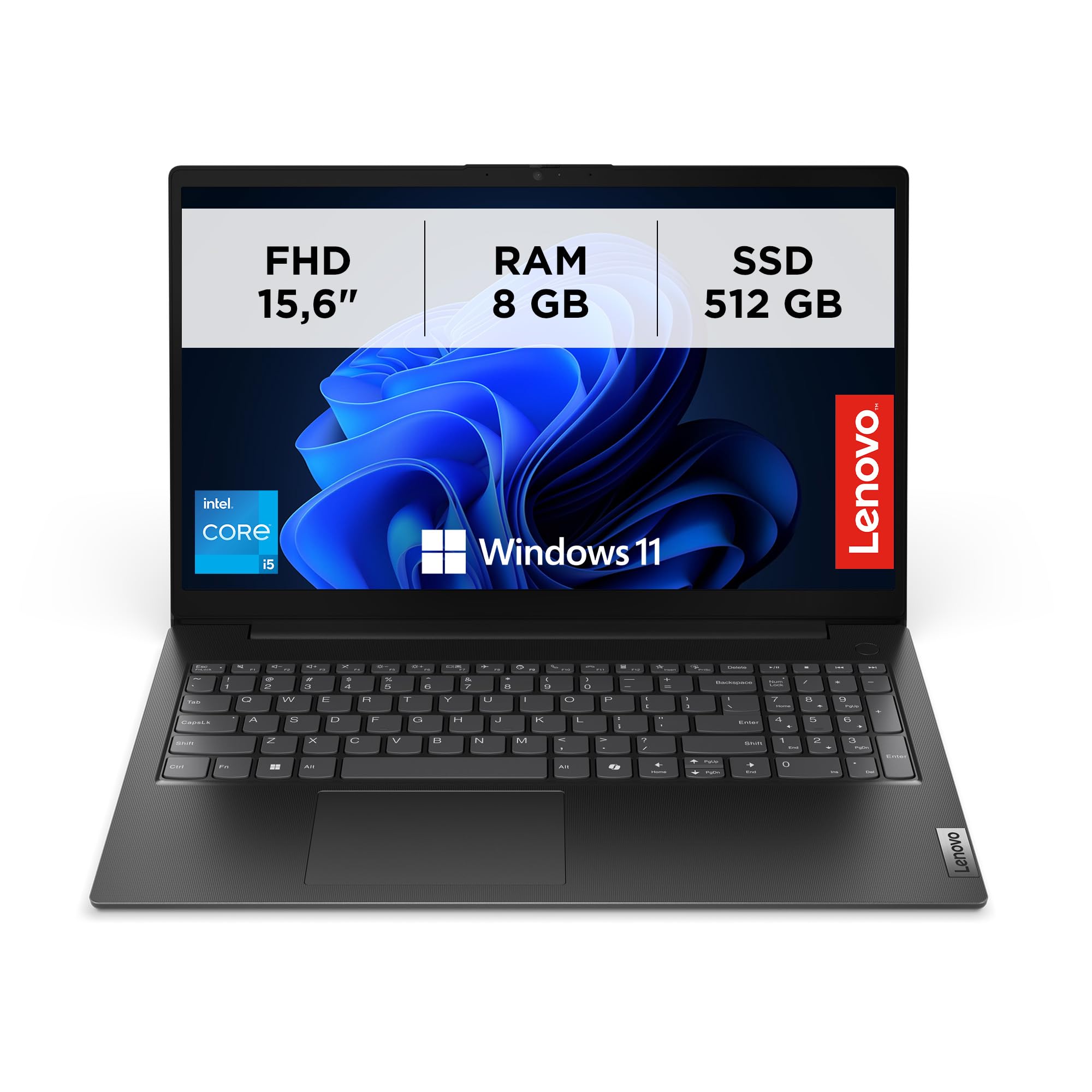 Lenovo V15 G5 IRL, Laptop professionale 15.6" Full HD – Nero Processore Intel Core i5 13ª Gen, RAM DDR5 8GB, SSD 512GB veloce, Windows 11 Pro