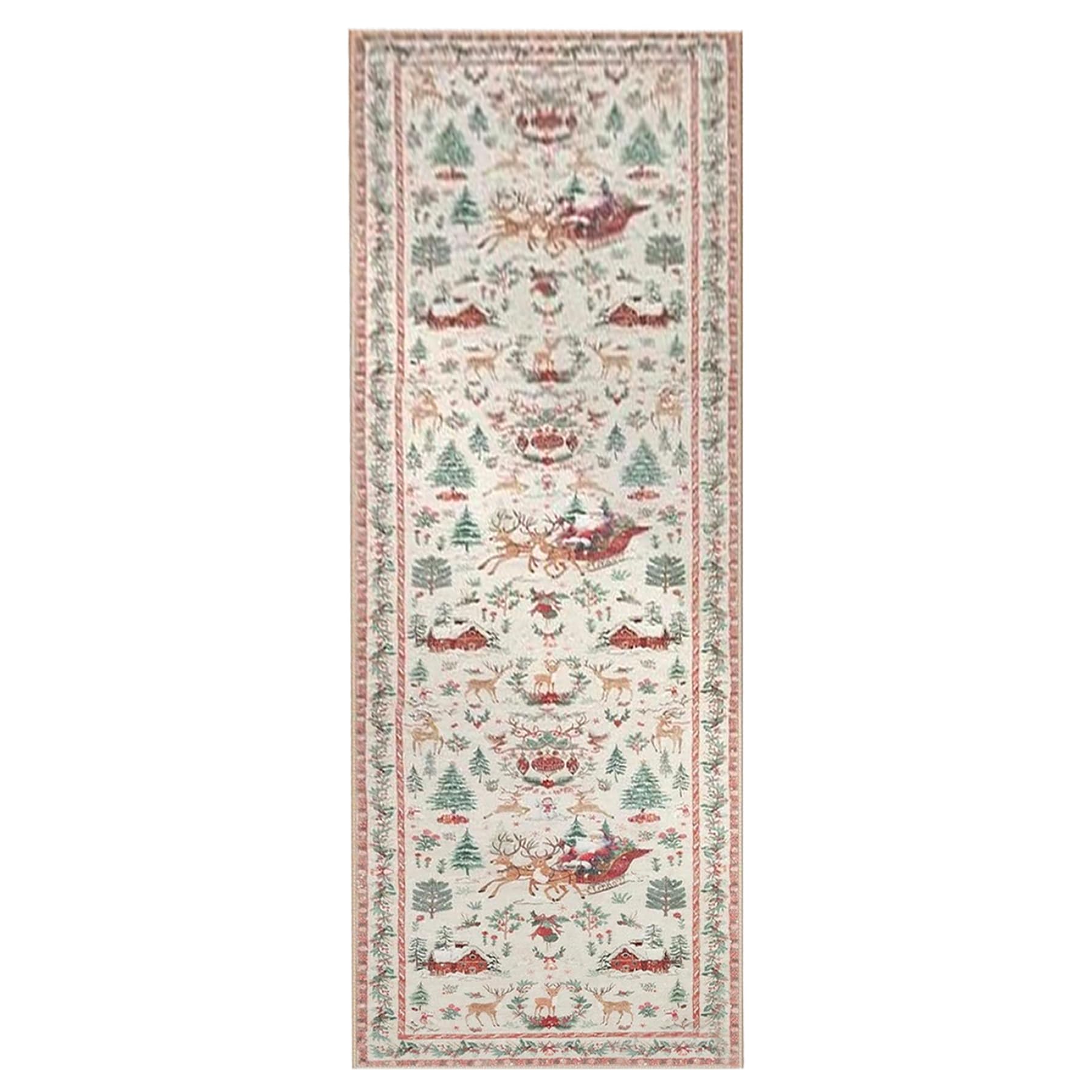 Tapis de Noël 50x160 cm antidérapant et lavable pour couloir