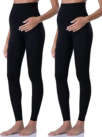 POSHDIVAH Women's Maternity Leggings Over The Belly Pregnancy Yoga Pants Active Wear Workout Leggings