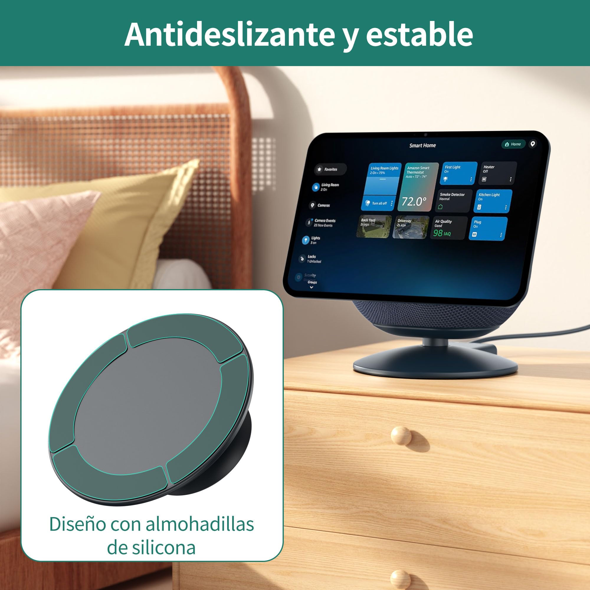 Soporte HomeMount para show 11, soporte de carga magnético ajustable con puertos USB-C y USB-A, base giratoria de 270°, compatible con show 11 y 2025 Show 8, para teléfonos y auriculares